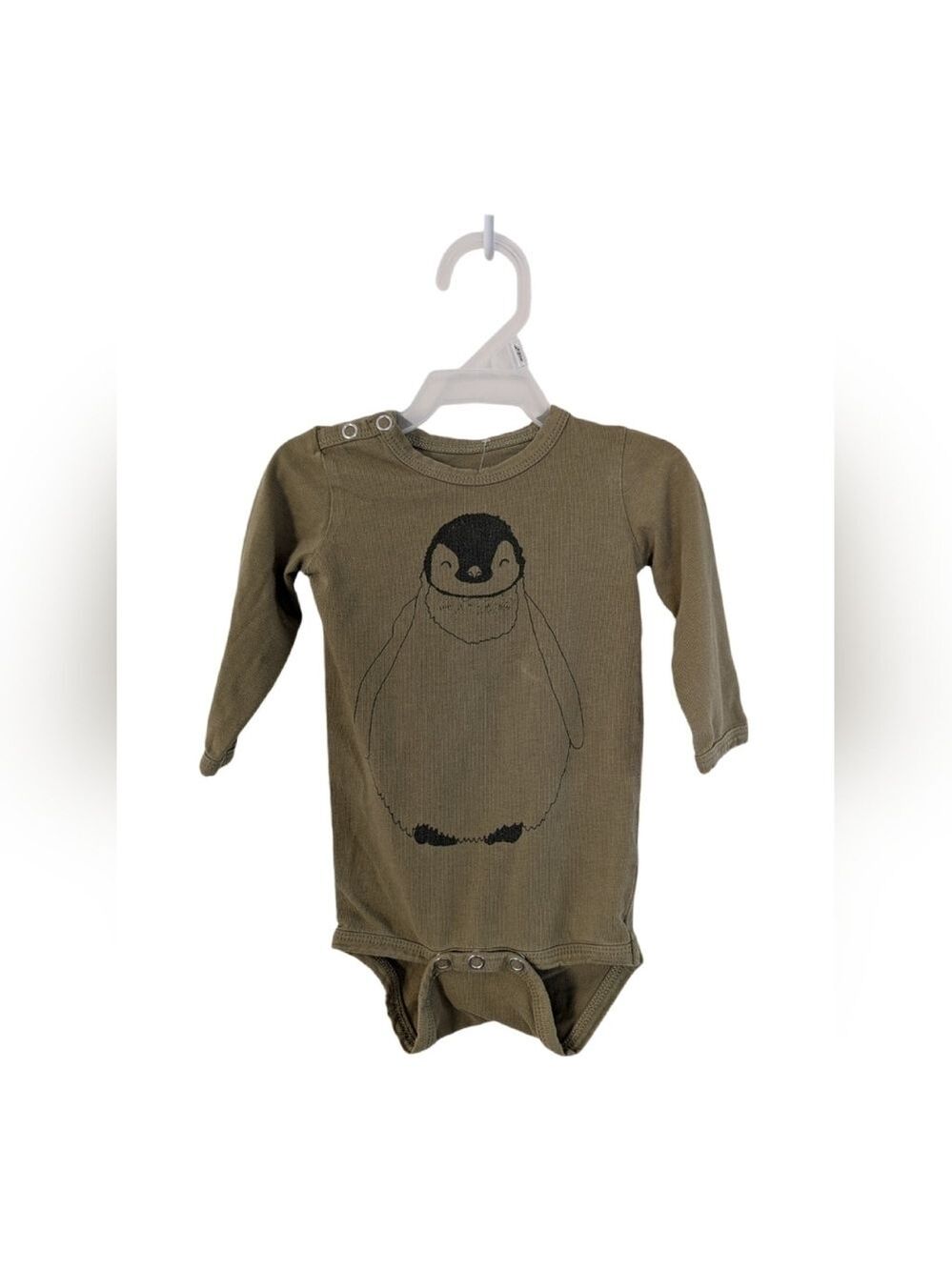 Iglo + Indi Olive‎ Green Penguin Print Kids Onesie